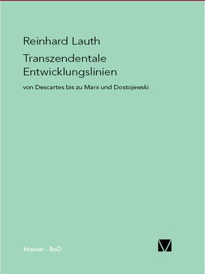 cover image of Transzendentale Entwicklungslinien von Descartes bis zu Marx und Dostojewski